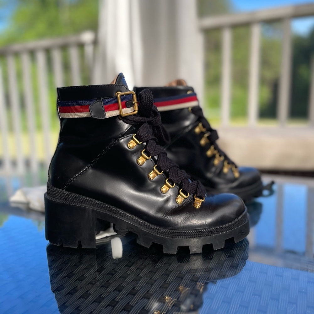 Gucci Leather Combat Boots. Size 39 or US9